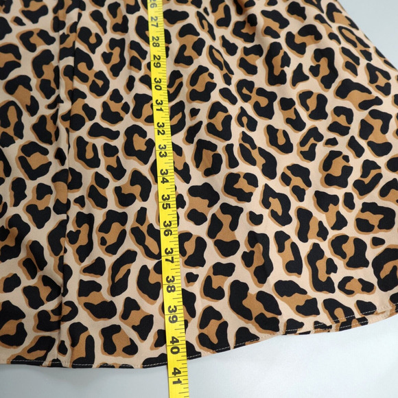 Kate Spade Leopard Print Wrap Dress Brown Crepe HOCO 80s Mob Old Money - Picture 16 of 16